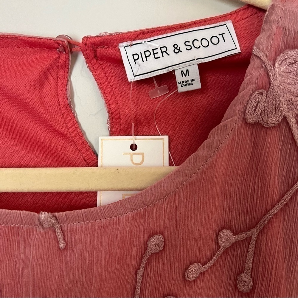 Piper & Scoot: The Taylee Lace Ruffle Dress In Mauve, New With Tags — image 4 of 6